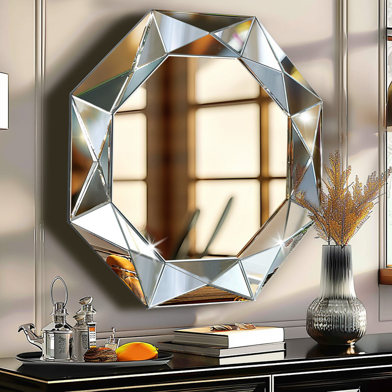 Mercer41 Glass Octagon Frame Accent Wall Mirror Wayfair
